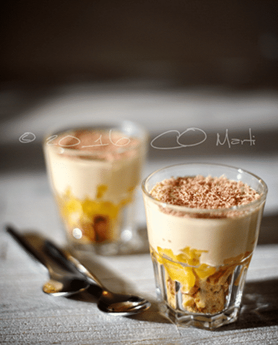 Chocolate and mango dessert