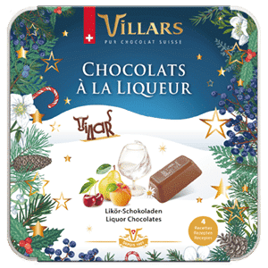Assortment of liquor filled chocolates in a box with Christmas cover, 250g