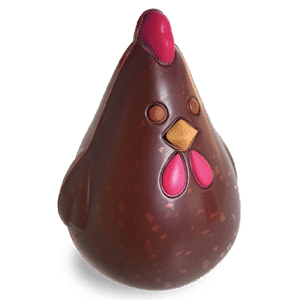 Gertrude hen in milk chocolate with crispy crepes pieces, 70g